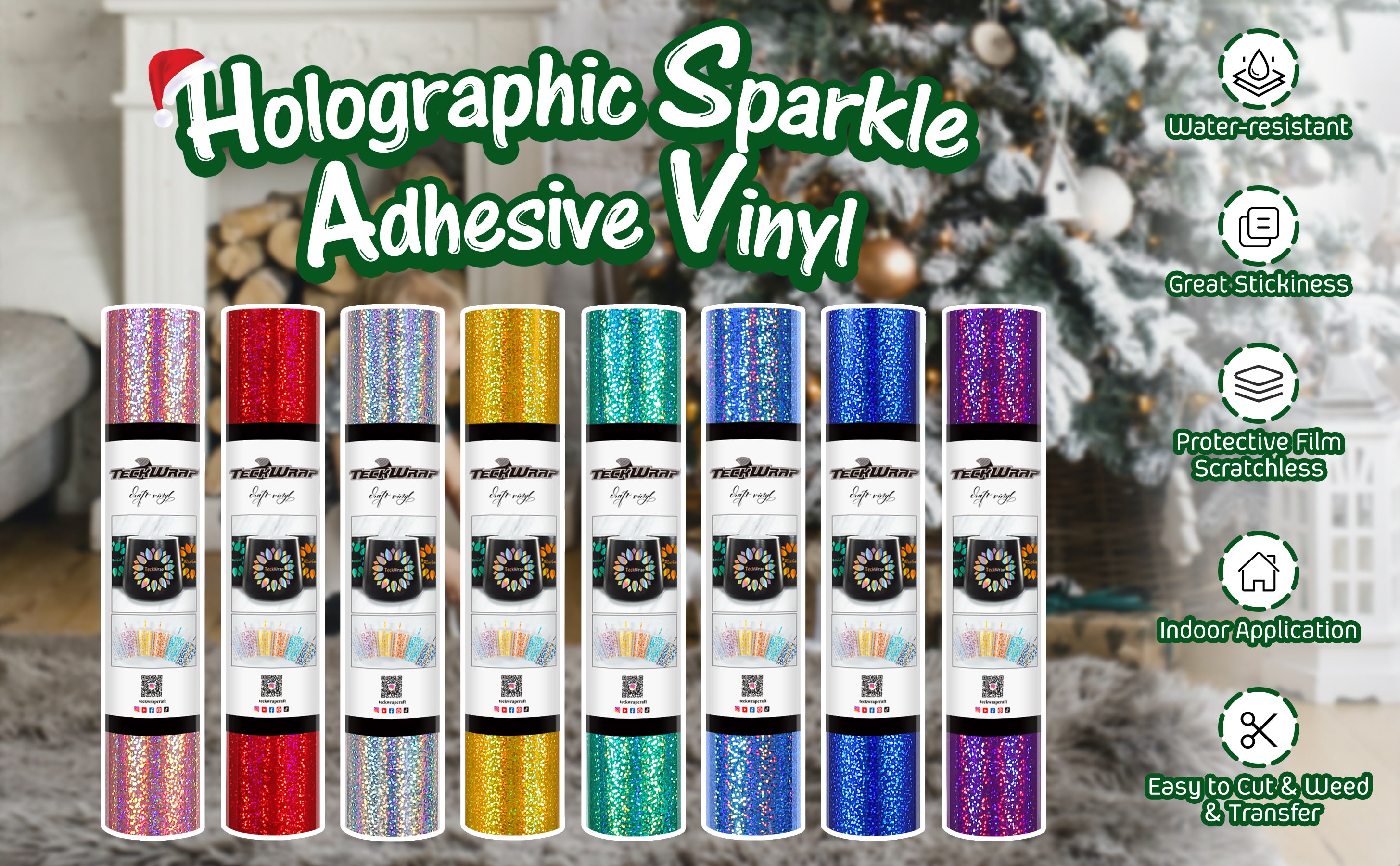 Holographic Sparkle Adhesive Craft Vinyl