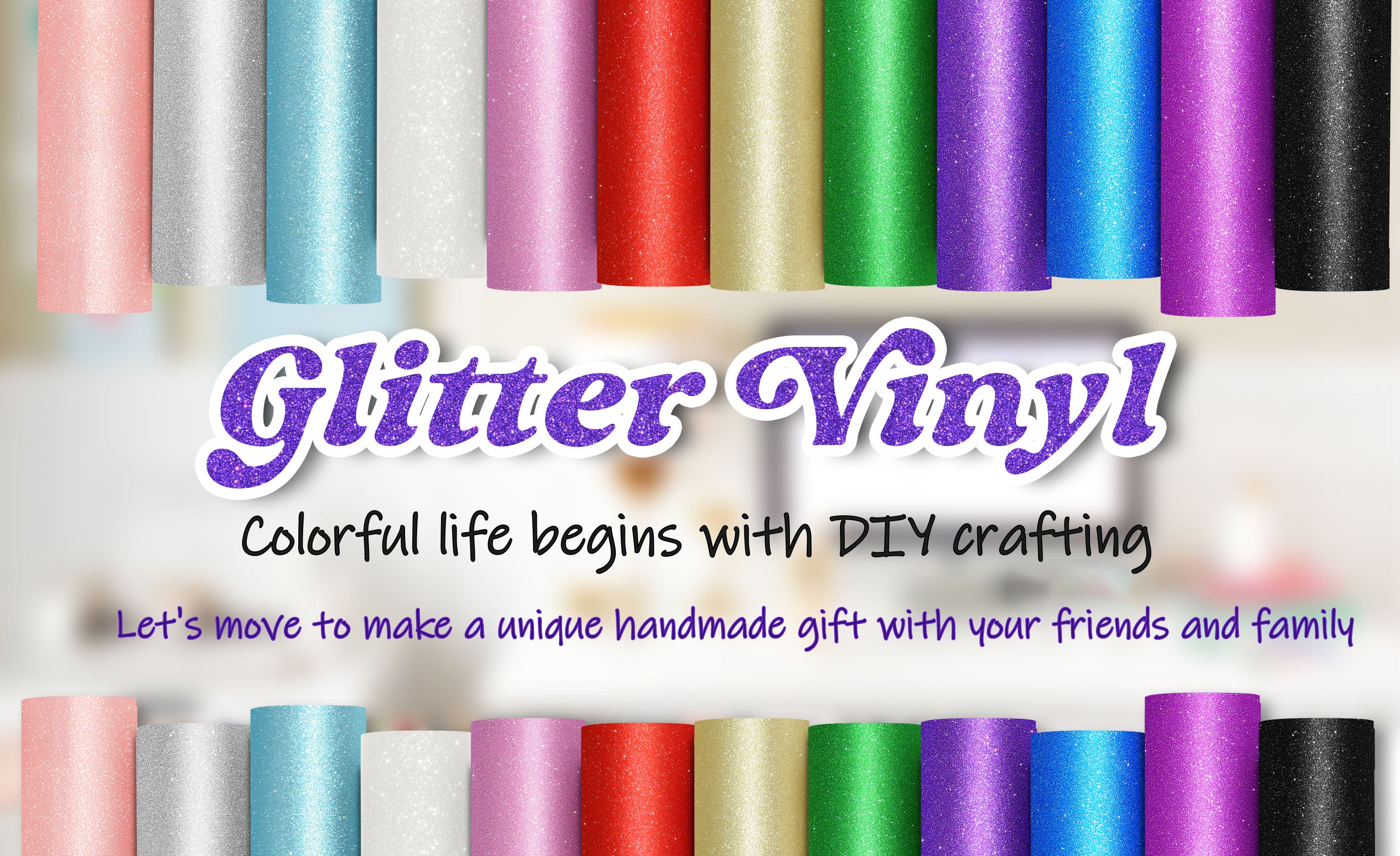 Glitter Adhesive Craft Vinyl