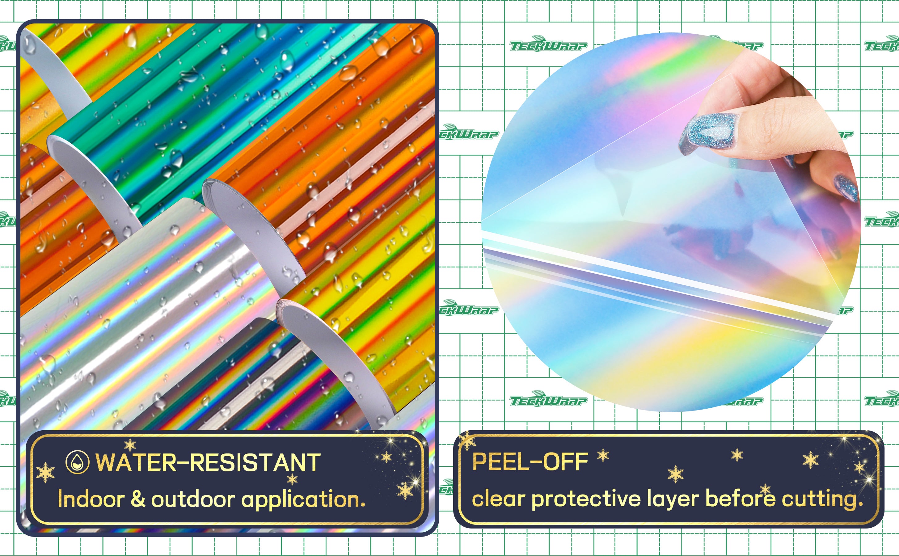 Holographic Glossy Rainbow Craft Vinyl