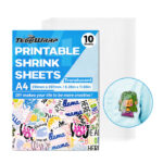 Caurspīdīgas saraujošās loksnes drukai ar tintes printeri (10 loksnes)